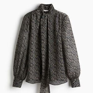 Tie-Neck Chiffon Blouse